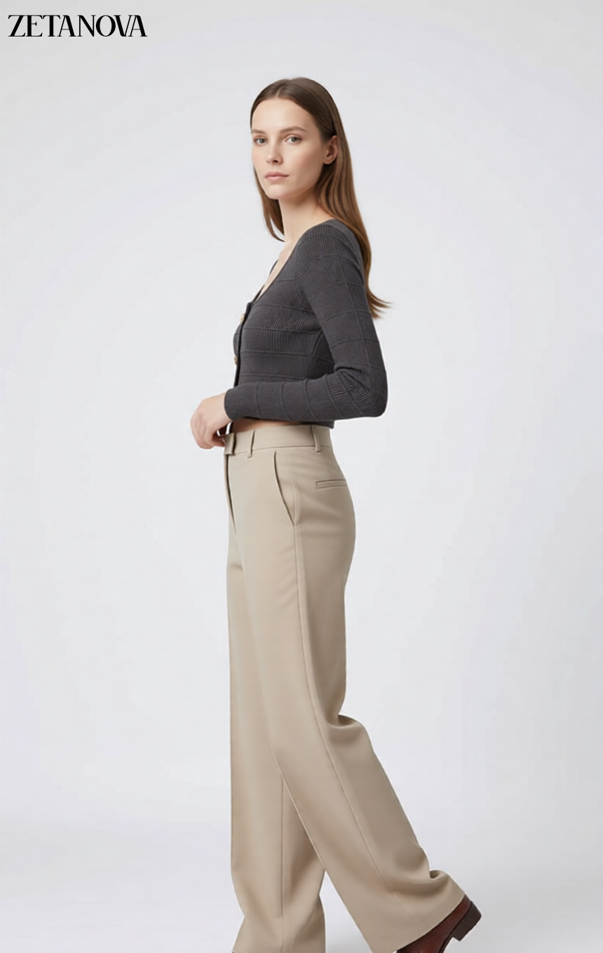 Maglia Crop con Bottoni a Cuore