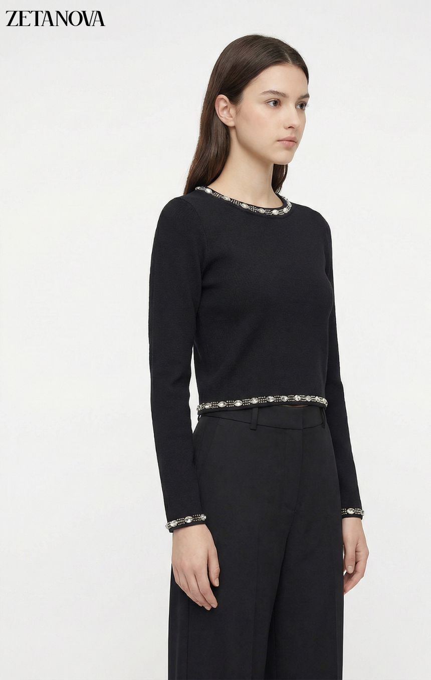 Maglia Elegante con Dettagli Gioiello