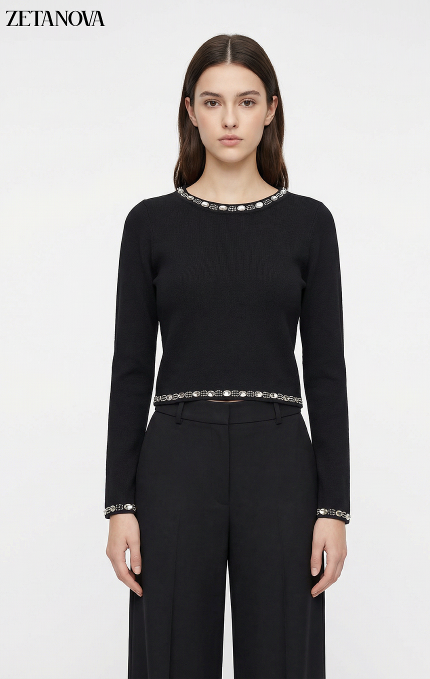 Maglia Elegante con Dettagli Gioiello