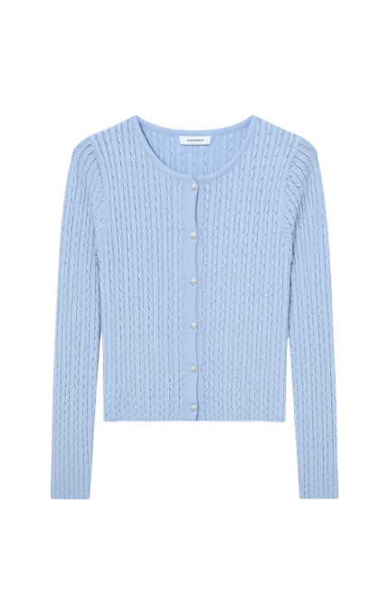 Cardigan Corto a Coste con Bottoni