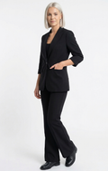 Blazer Elegante Nero con Maniche Arrotolate