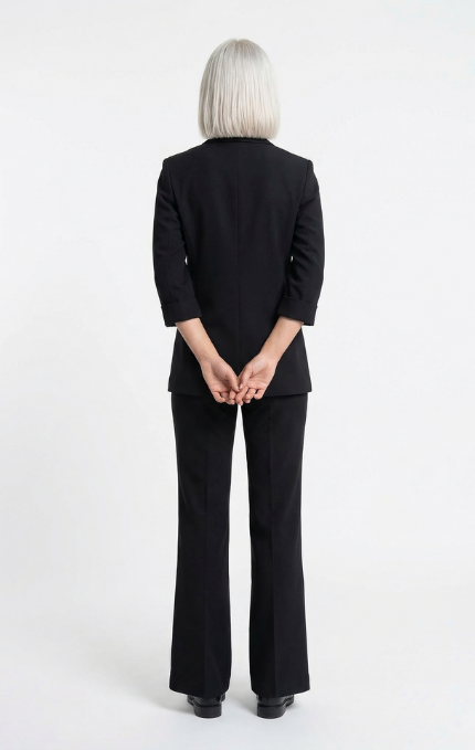 Blazer Elegante Nero con Maniche Arrotolate