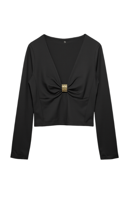 Top Crop con Dettaglio Gioiello
