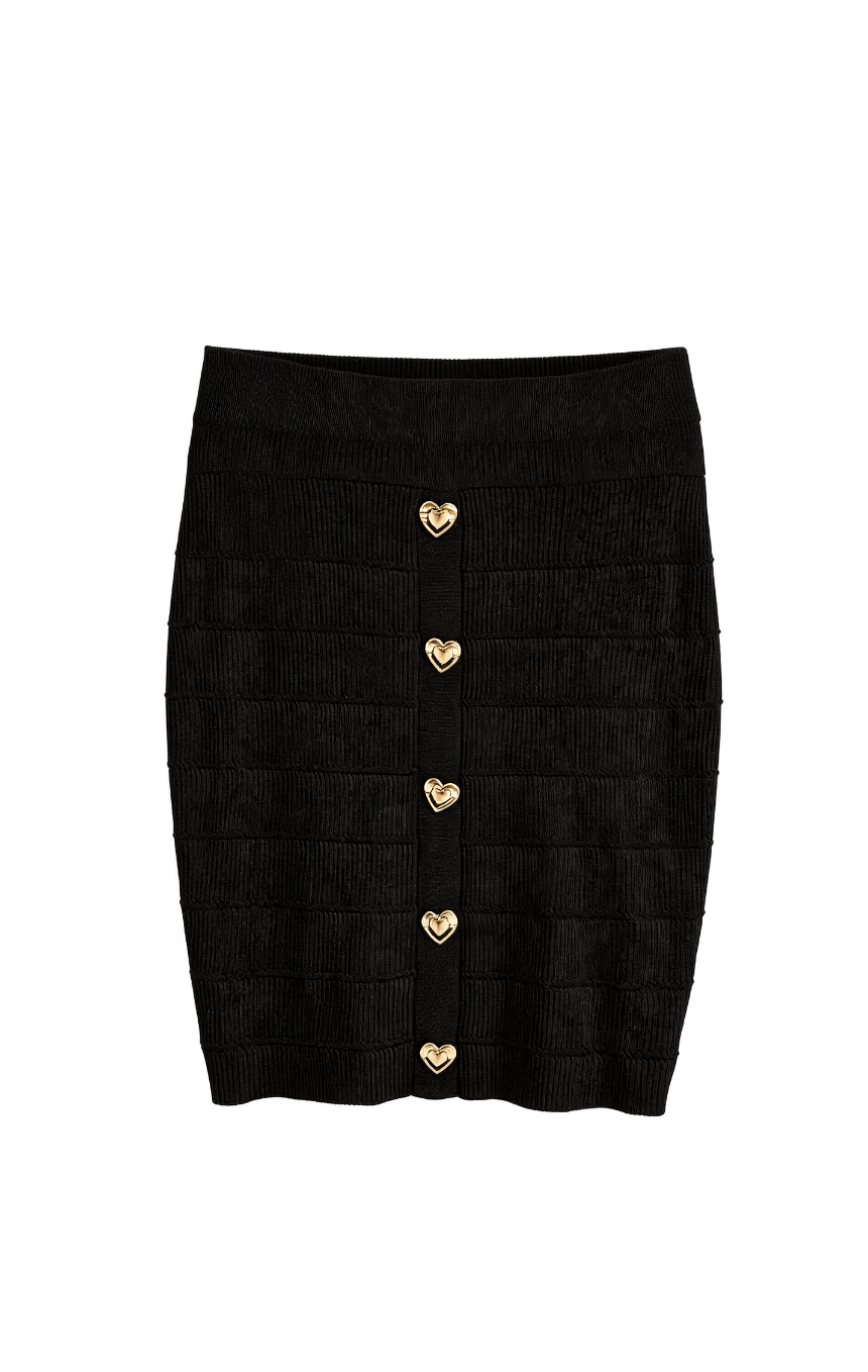 Gonna Mini con Bottoni a Cuore