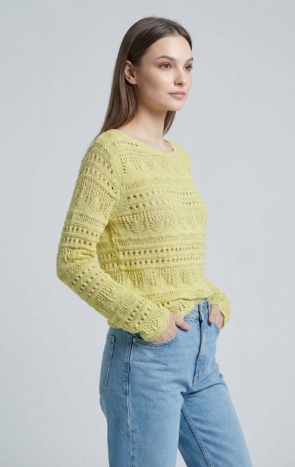 Maglia Traforata con Lavorazione Decorativa