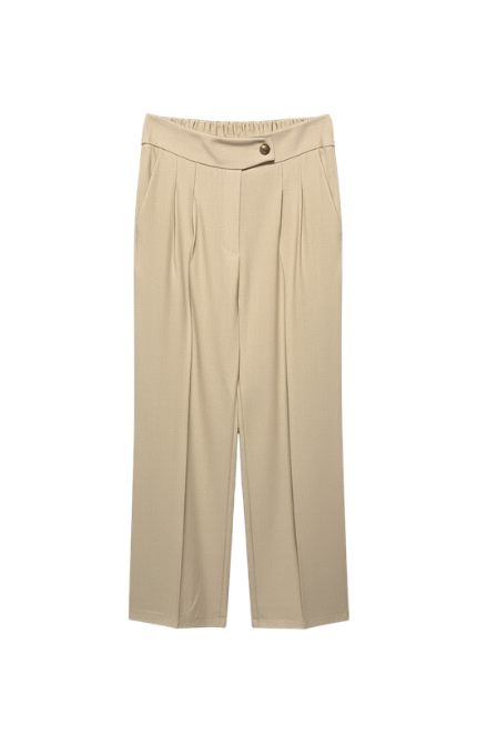 Pantaloni Eleganti a Gamba Larga con Pince