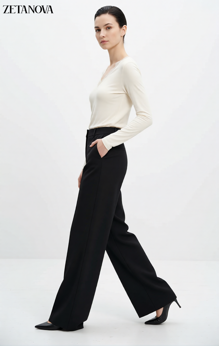 Maglia Donna con Pizzo Scollo a V