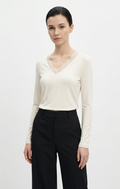 Maglia Donna con Pizzo Scollo a V