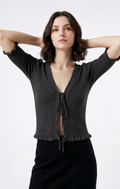 Cardigan Crop con Laccetto Frontale