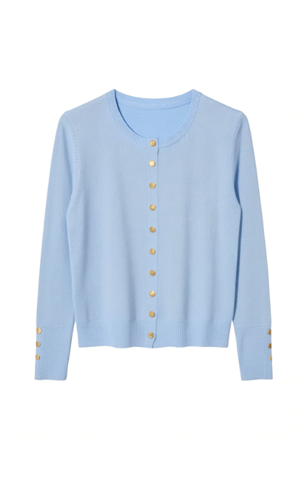 Cardigan con Bottoni Dorati