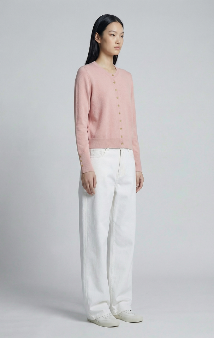 Cardigan con Bottoni Dorati