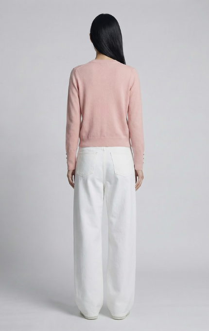 Cardigan con Bottoni Dorati