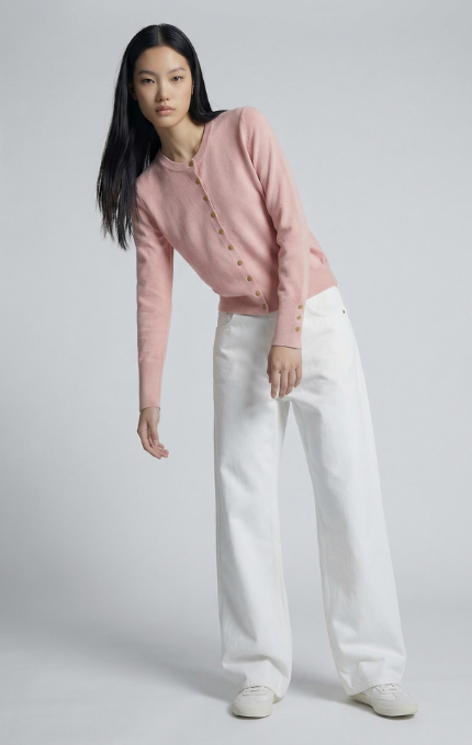 Cardigan con Bottoni Dorati