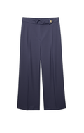 Pantaloni Eleganti Blu a Gamba Larga