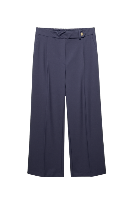 Pantaloni Eleganti Blu a Gamba Larga