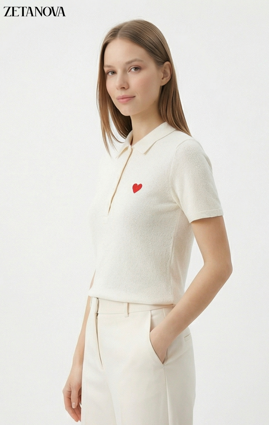 Polo Cuore Ricamato