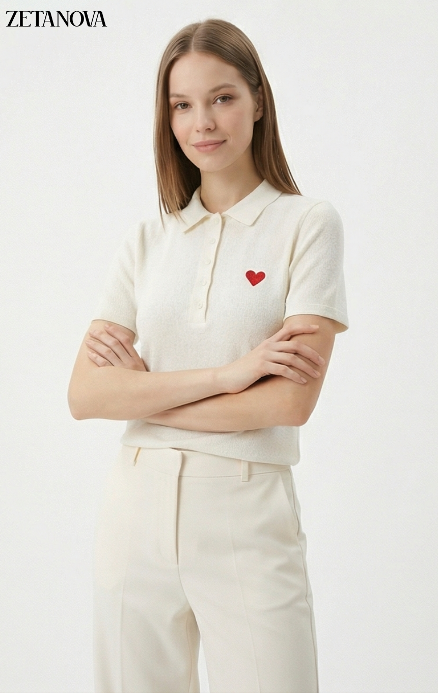Polo Cuore Ricamato
